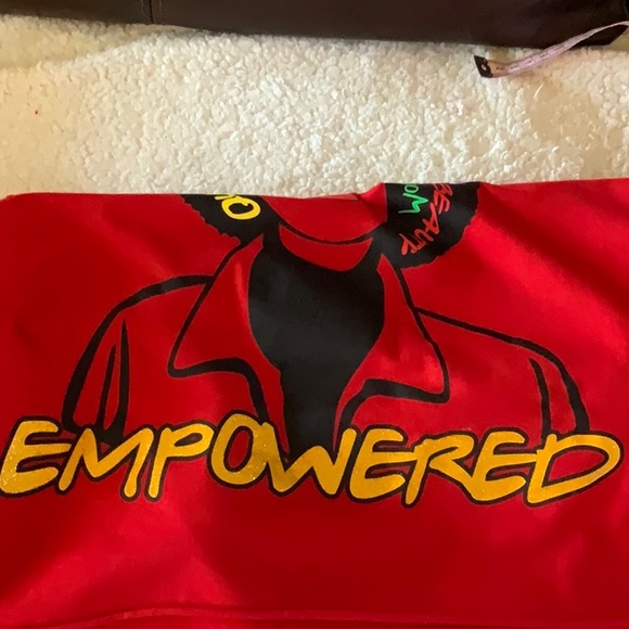 Take That 3X Cropped Long Sleeve Crew Neck Top with Glitter Vinyl Graphic - Picture 10 of 11